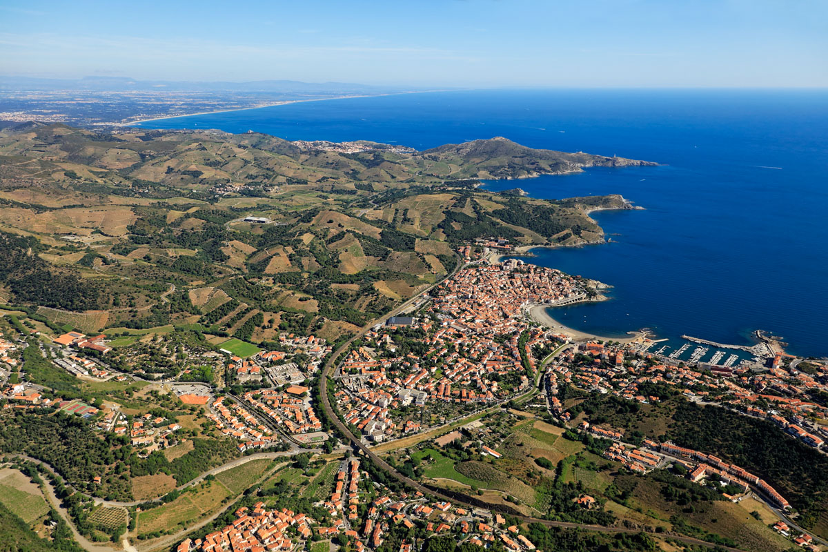 vue aérienne Banyuls sur mer