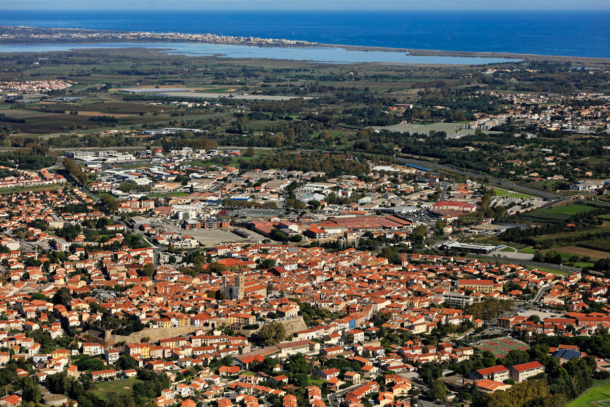 Vue aérienne d'Elne